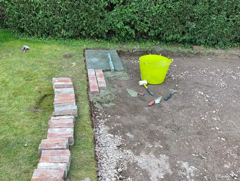 A patio from reclaimed York stone, Burgess Hill (photo 2 of 5)